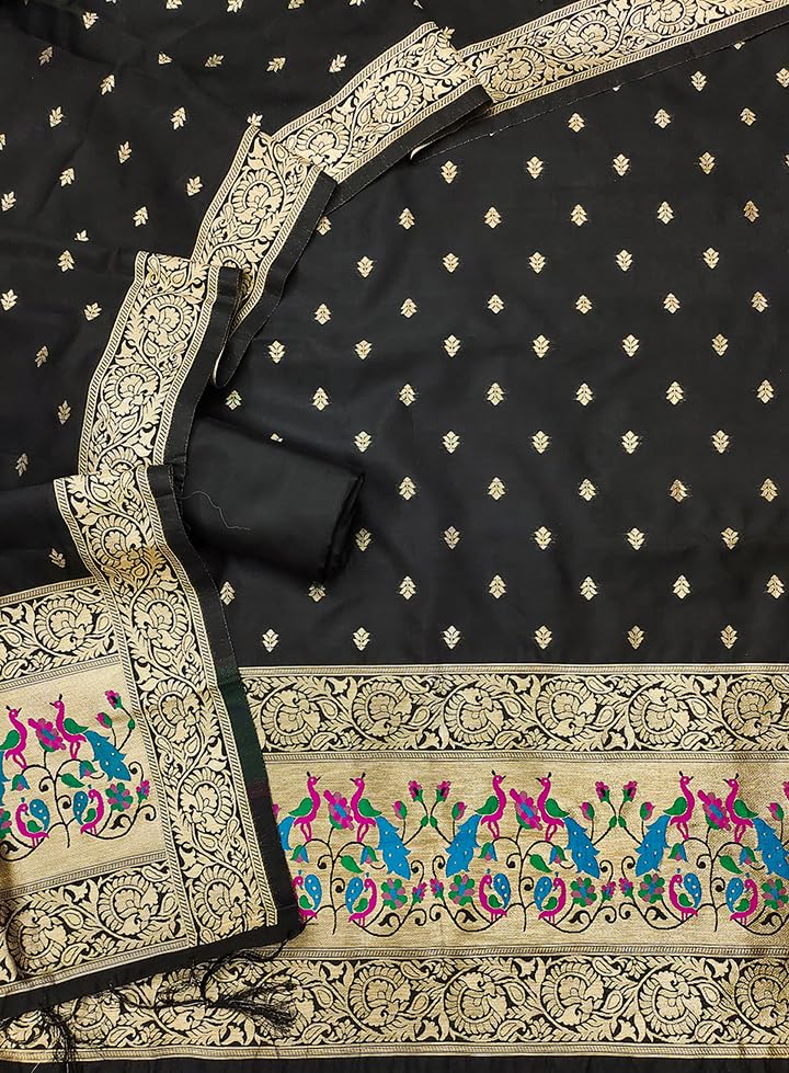 Black Beauty Paithani Banarasi Silk Suit Set