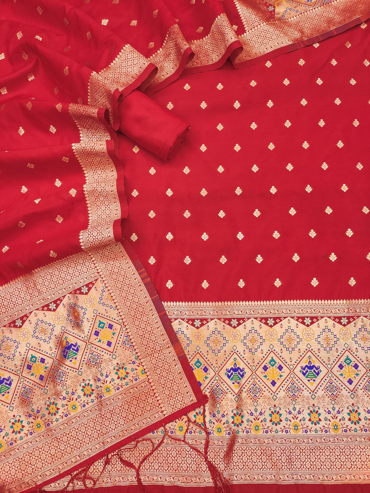 The "Heritage Red" Patola Silk Suit Set