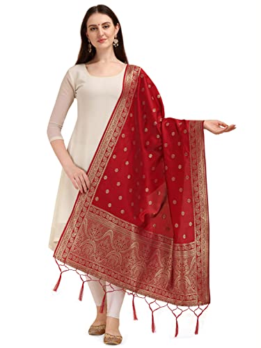 Elegant Banarasi Art Silk Dupatta with Golden Zari Weaving