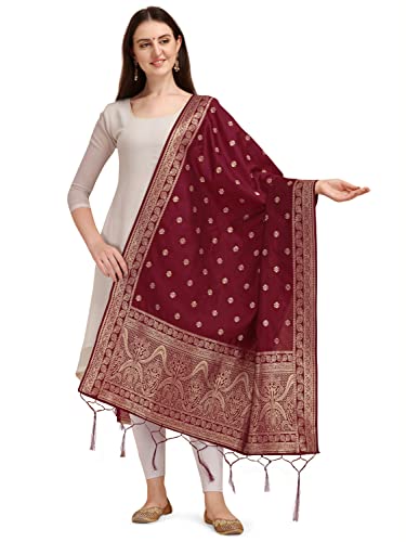 Elegant Banarasi Art Silk Dupatta with Golden Zari Weaving