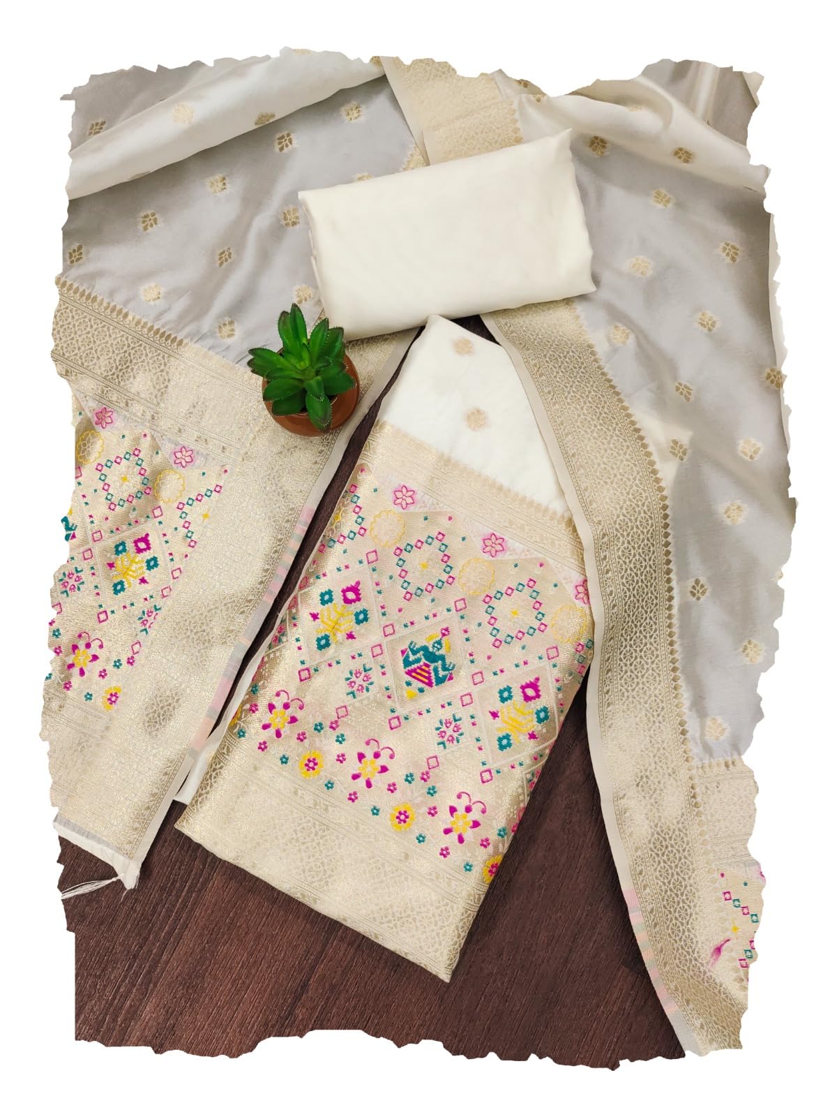 The "Cream" Patola Silk Suit Set