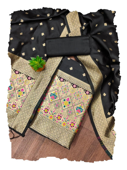 The "Royal Black" Patola Silk Suit Set