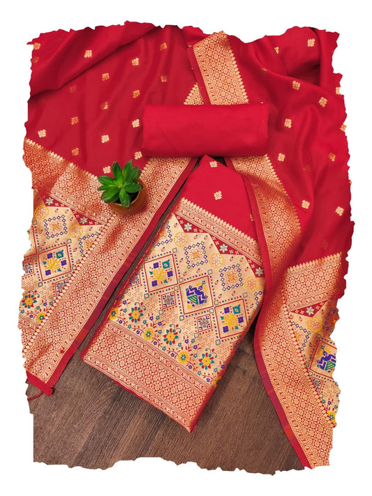 The "Heritage Red" Patola Silk Suit Set