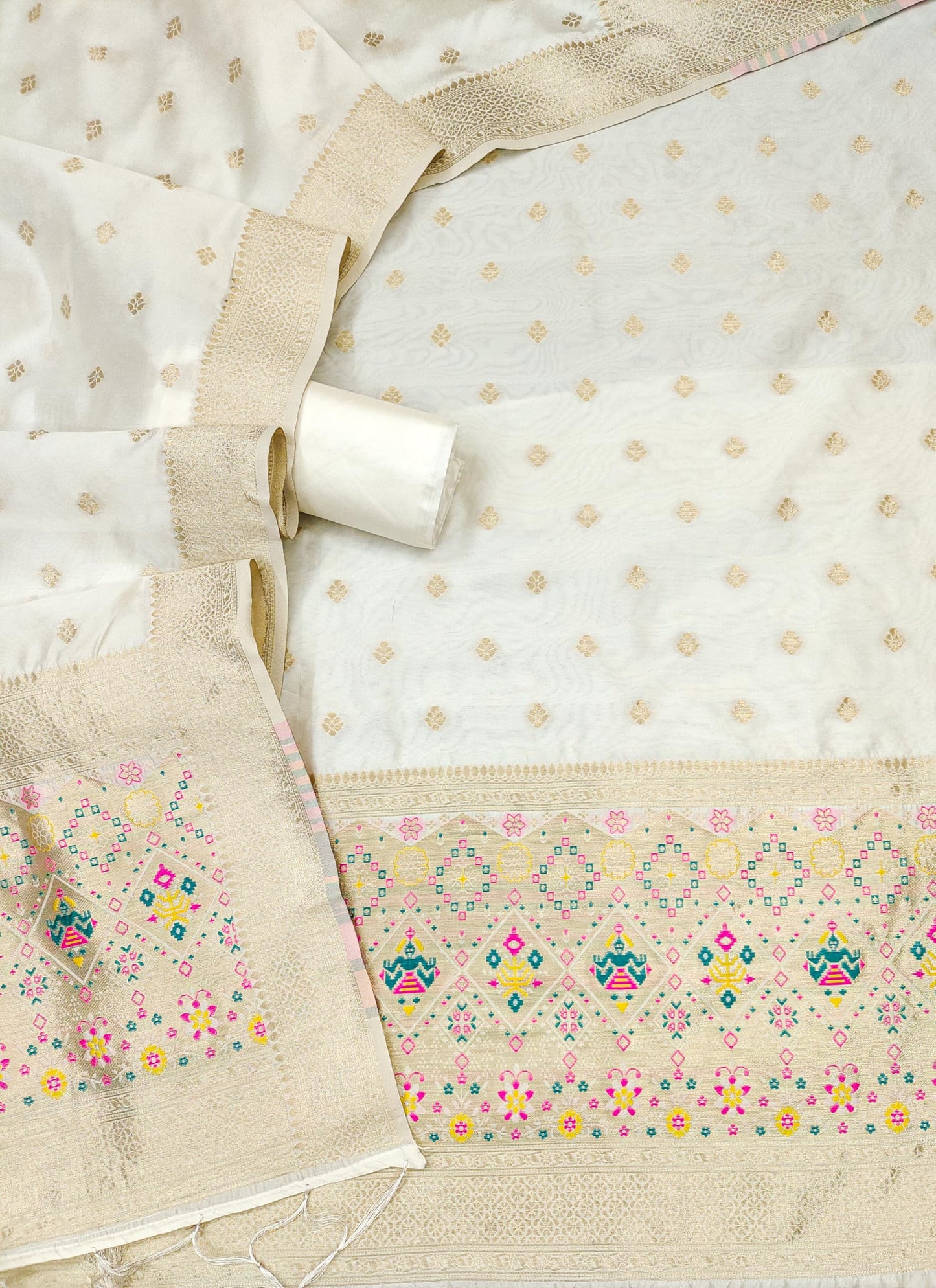 The "Cream" Patola Silk Suit Set