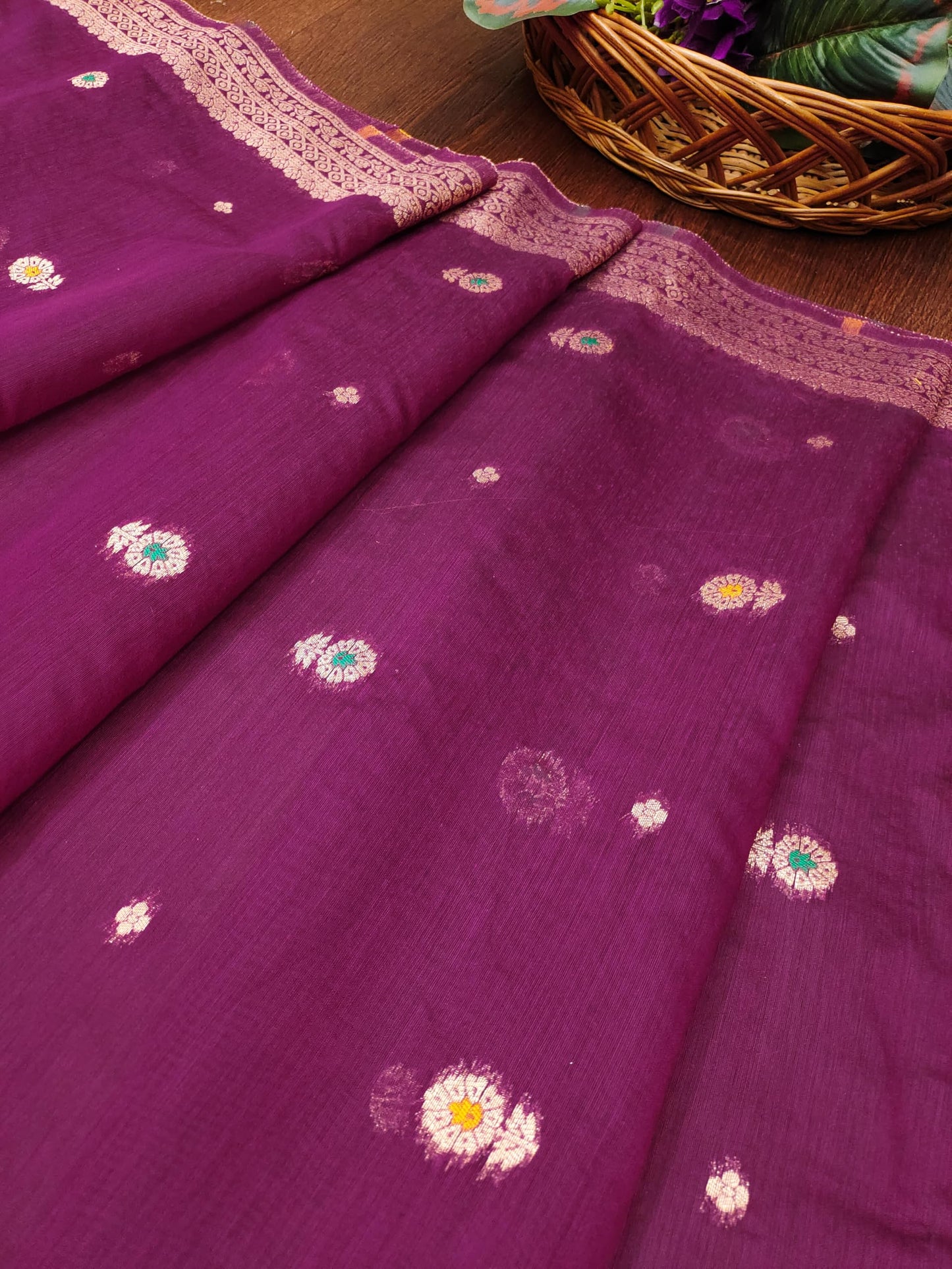 Purple Jacquard Suit Set with Zari Detailing – Luxe Woven Elegance