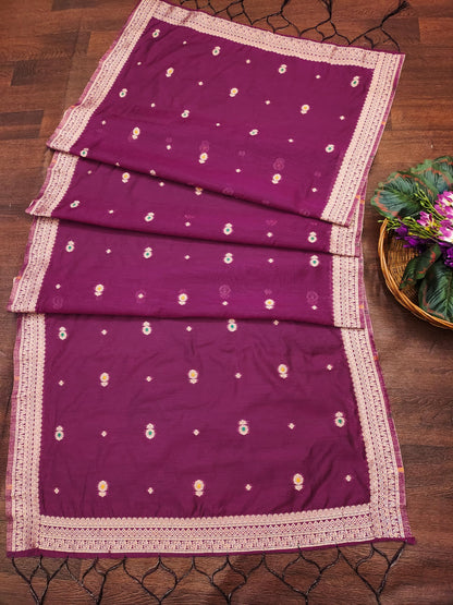 Purple Jacquard Suit Set with Zari Detailing – Luxe Woven Elegance