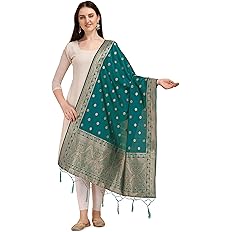 Elegant Banarasi Art Silk Dupatta with Golden Zari Weaving