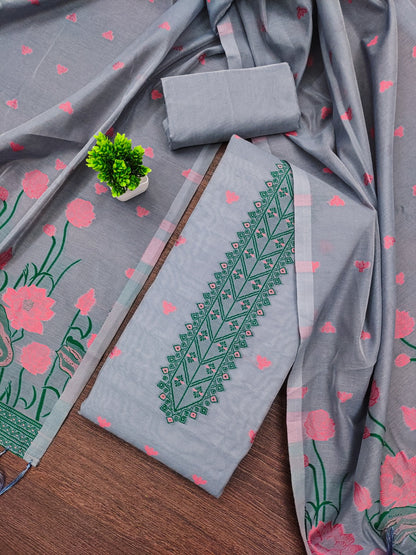 Jacquard Woven Suit Set with Dupatta – Subtle Luxury, Everyday Grace